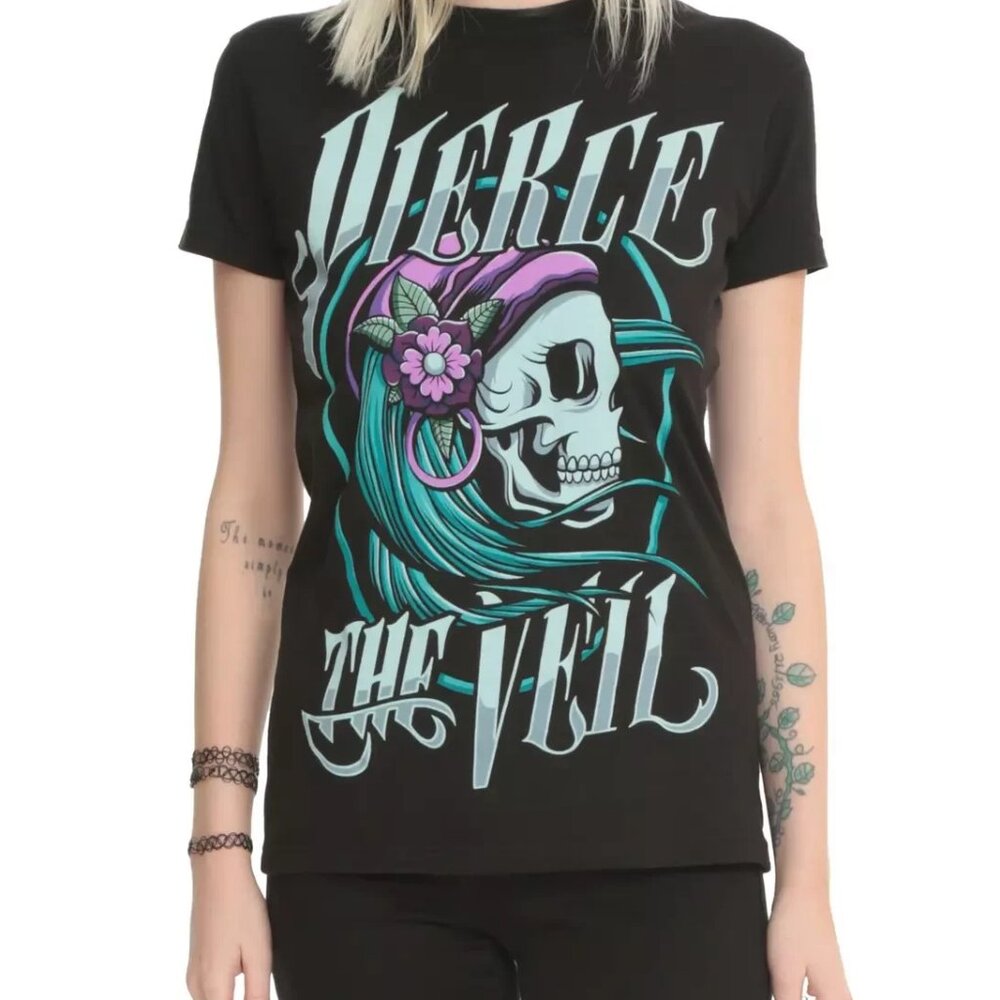 RARE PIERCE THE VEIL GYPSY SKULL SHIRT